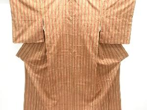 縞織出し手織り紬着物